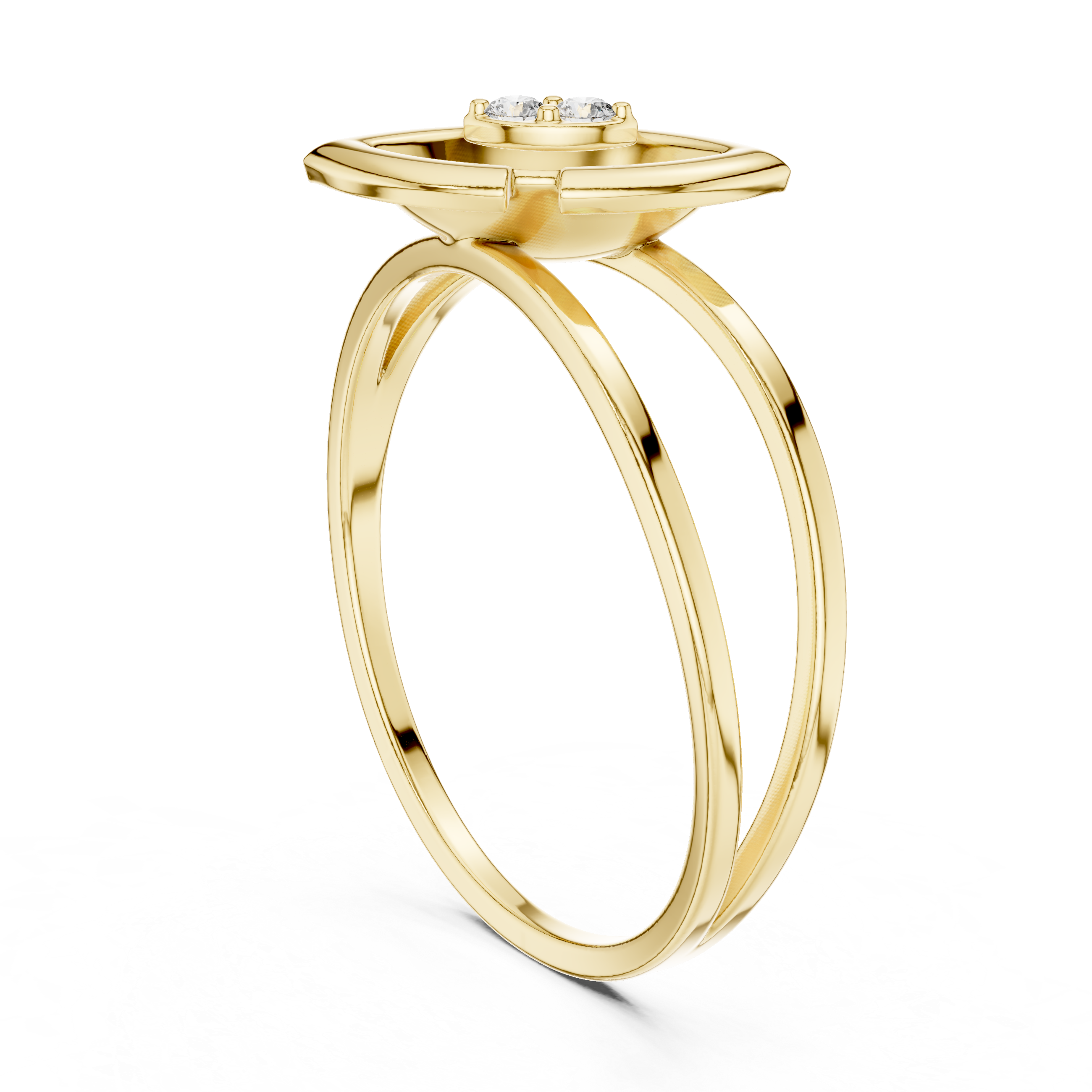 Wedding jewellery set in polished gold.