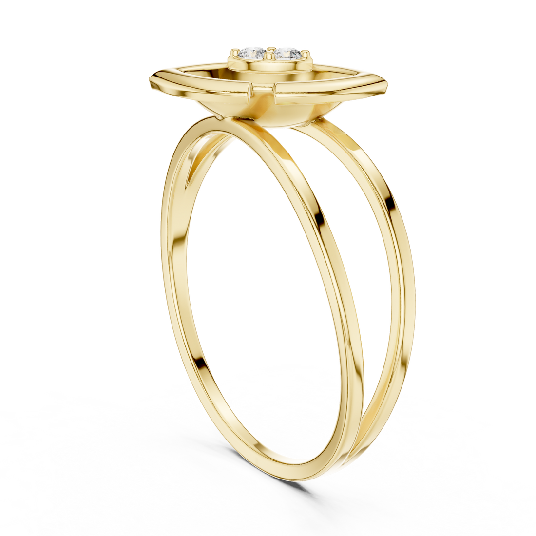 Wedding jewellery set in polished gold.