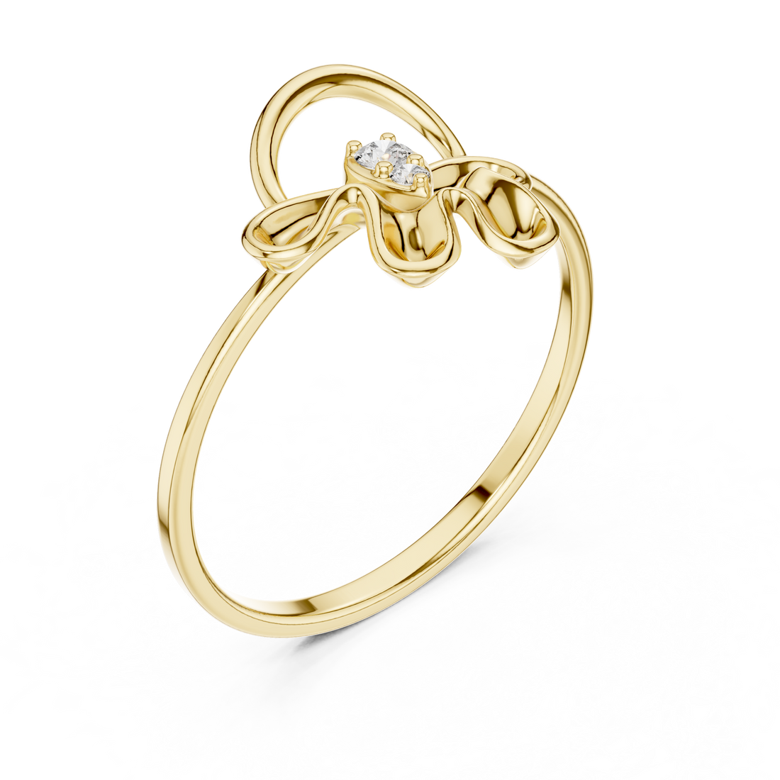 Celebration ring with gemstone center.