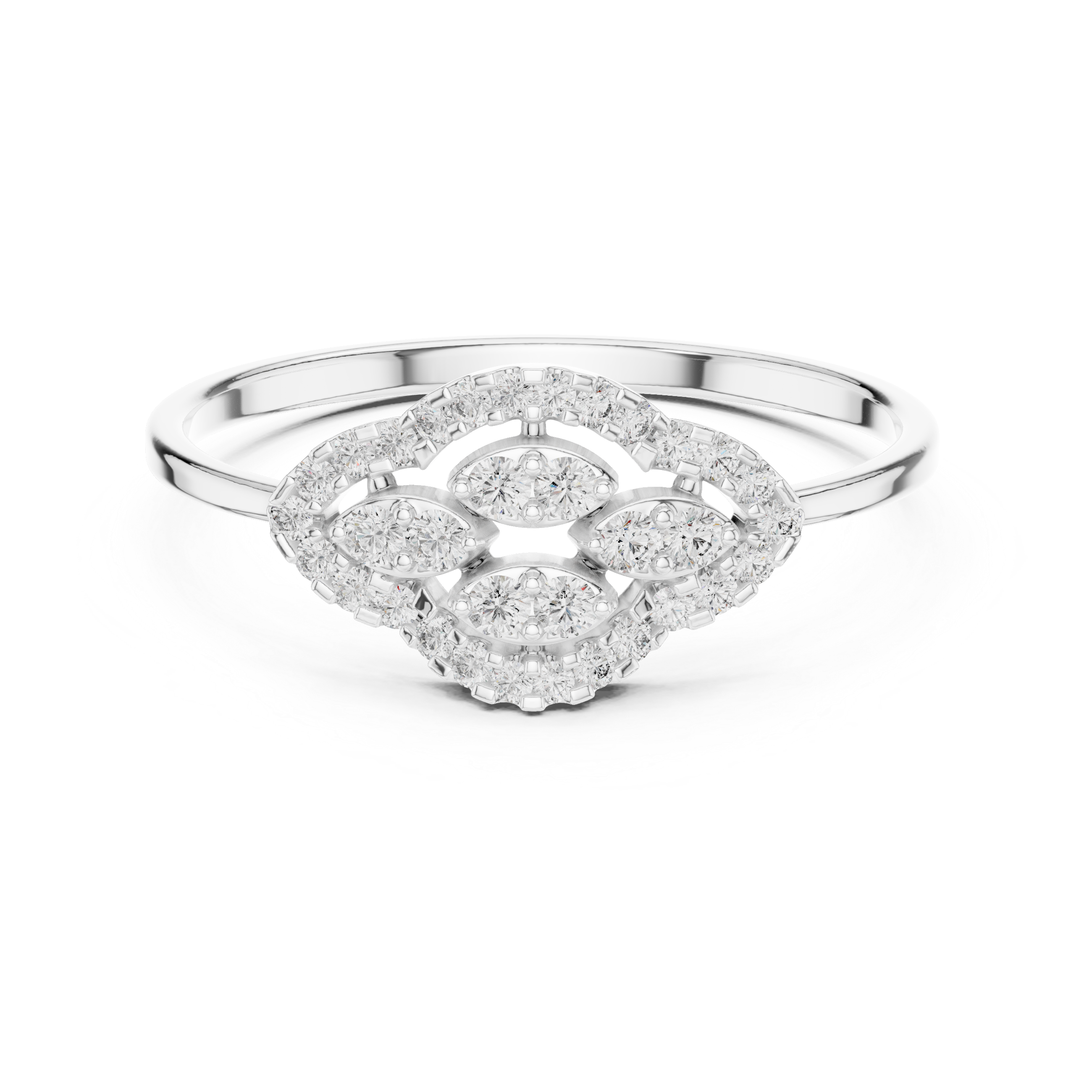 Floral toe ring with carved design.