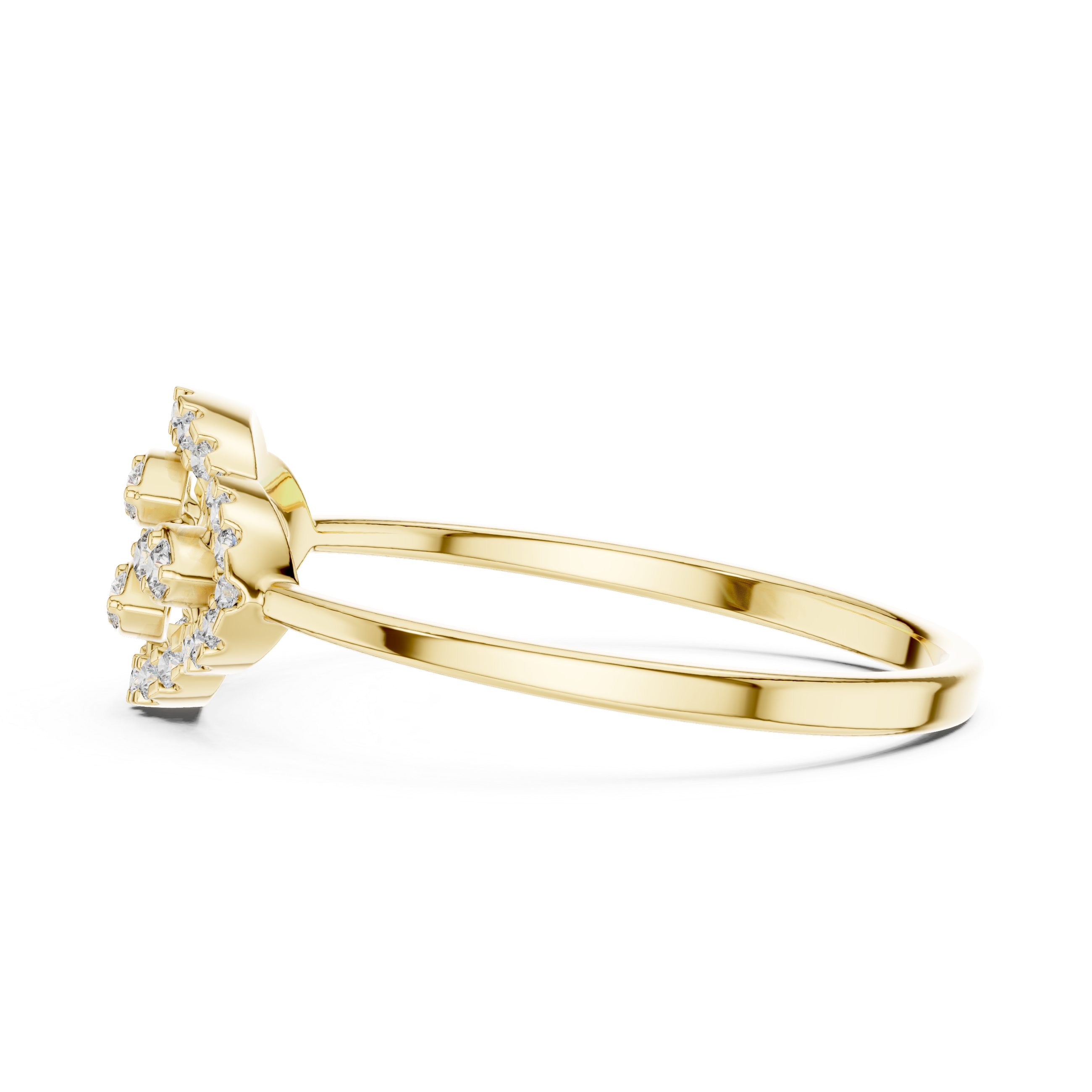 Rose gold solitaire ring with round diamond center.