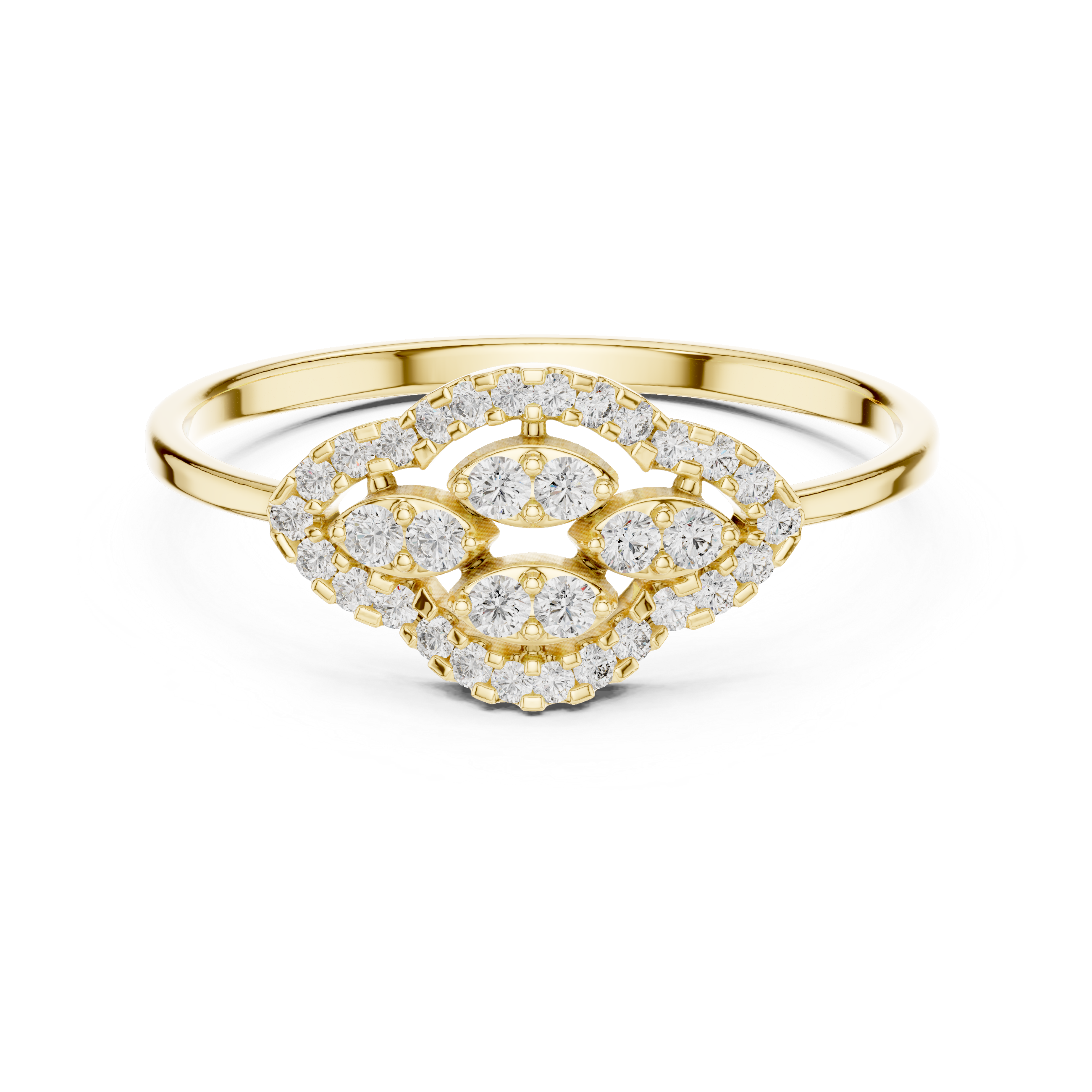 Princess-cut diamond ring with slim gold band.