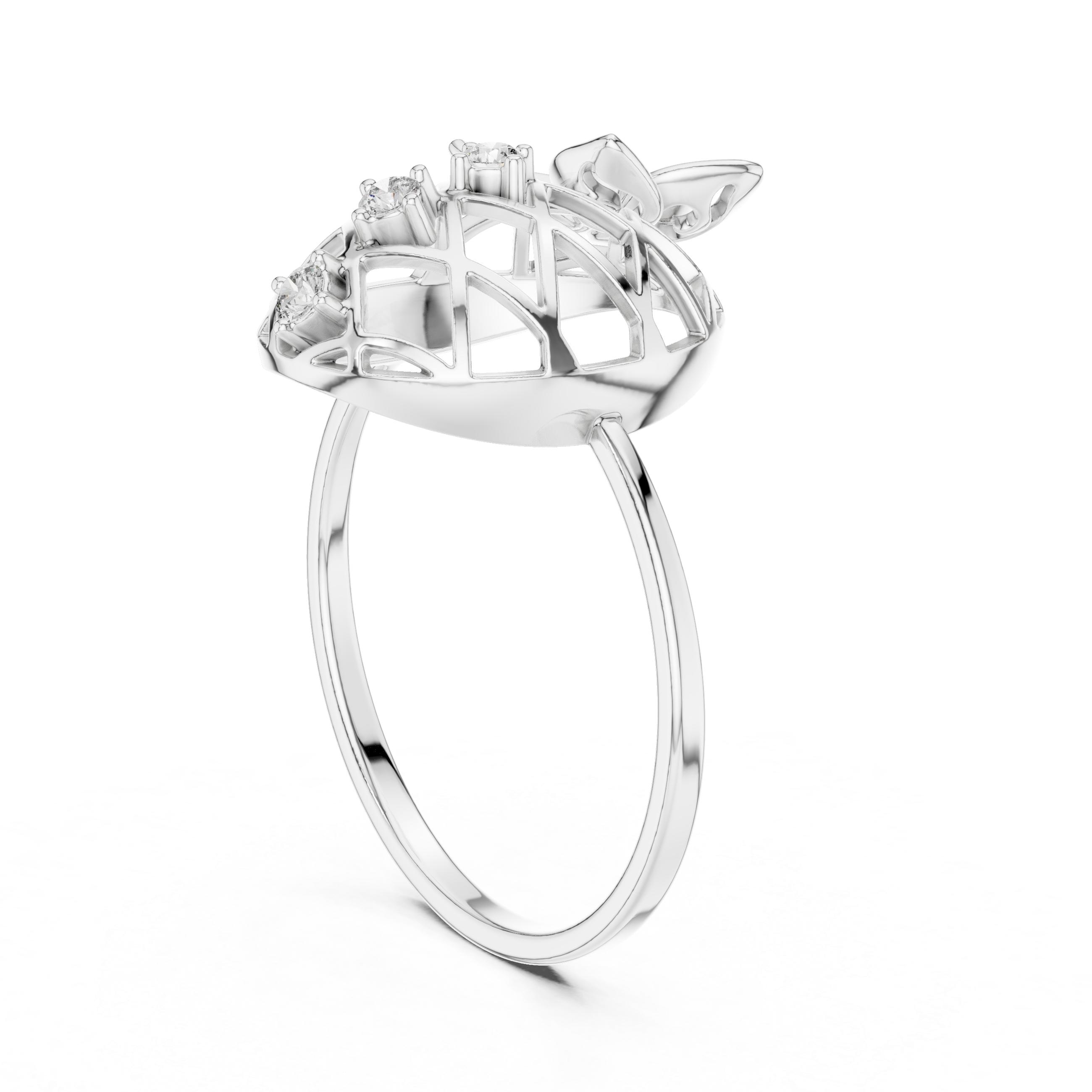 Dual-tone gold ring with modern layered design.