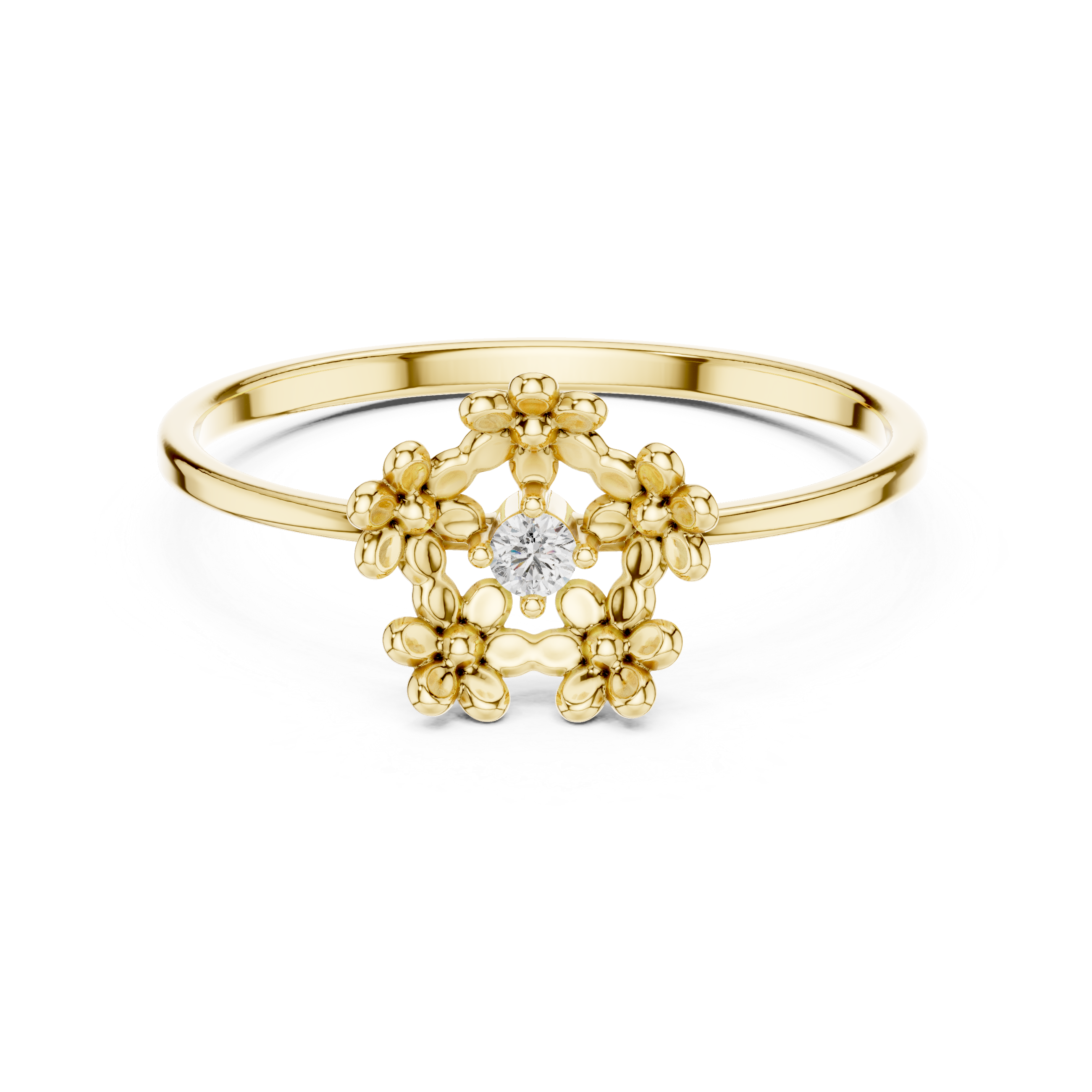 Diamond nose pin with round solitaire.