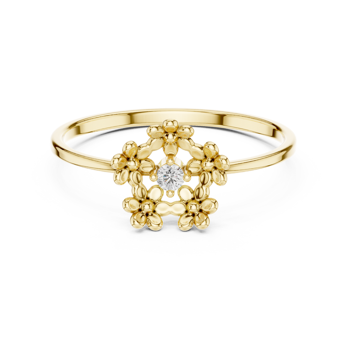 Diamond nose pin with round solitaire.