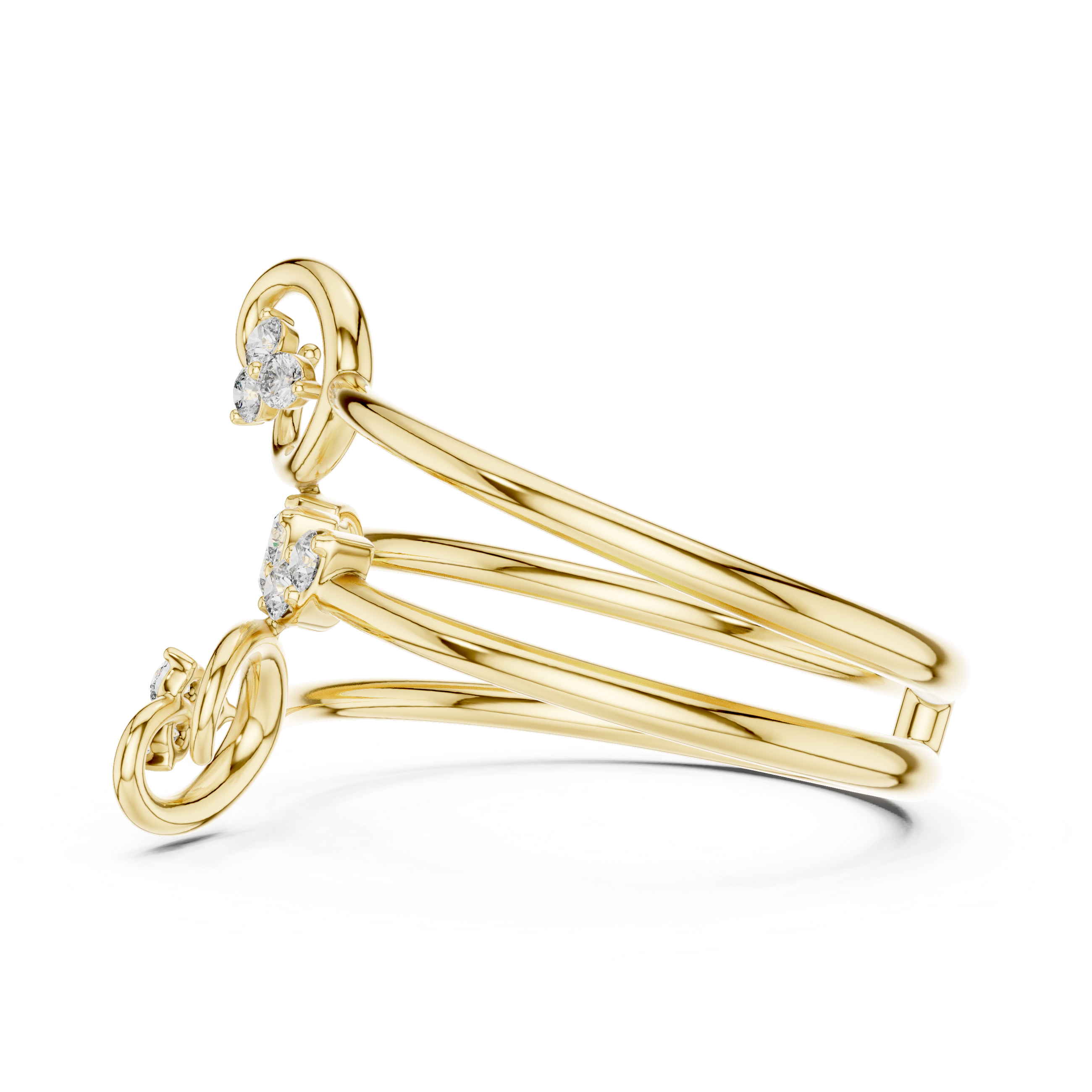 Gold toe ring with engraved design.