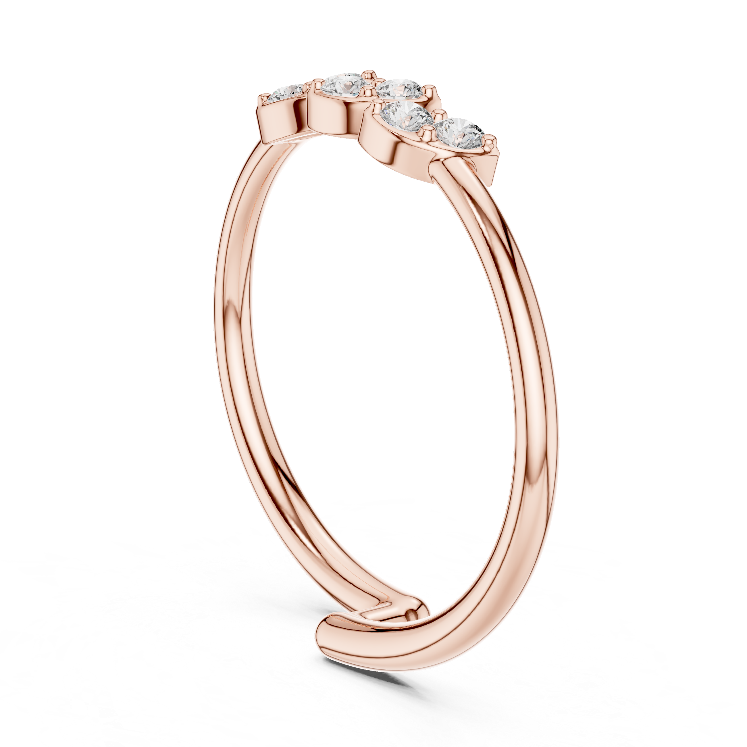 Floral engraved toe ring in silver.