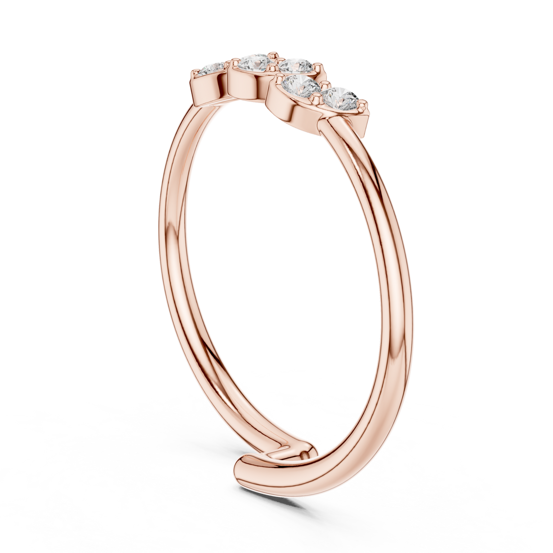 Floral engraved toe ring in silver.