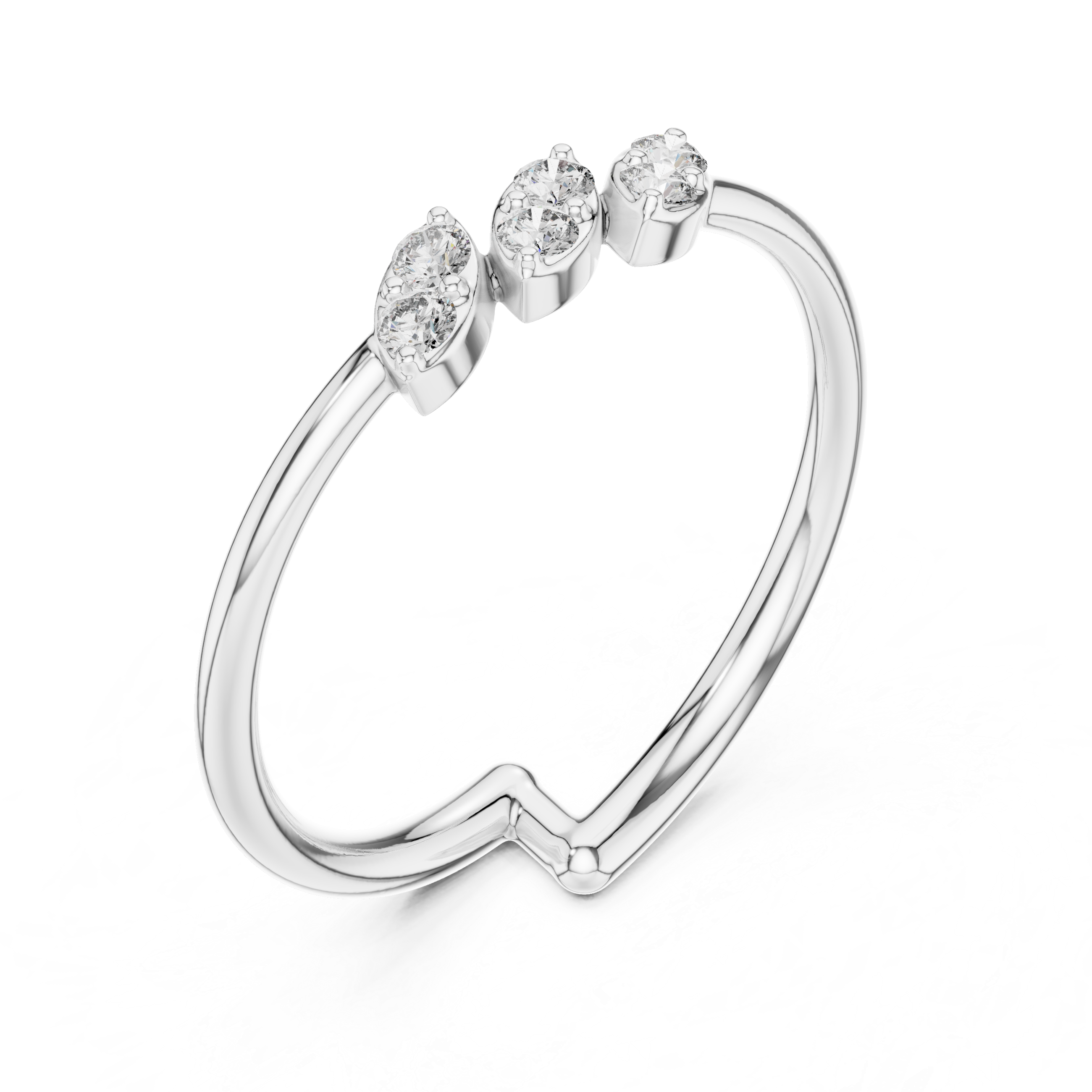 Diamond brooch with sparkling finish.