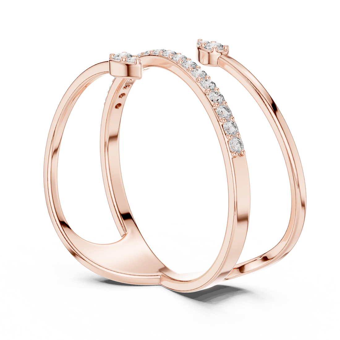 Ear cuff earrings with sleek metal wrap.