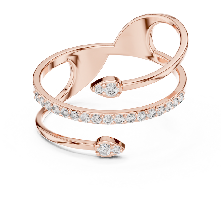 Diamond climber earrings with curved shape.