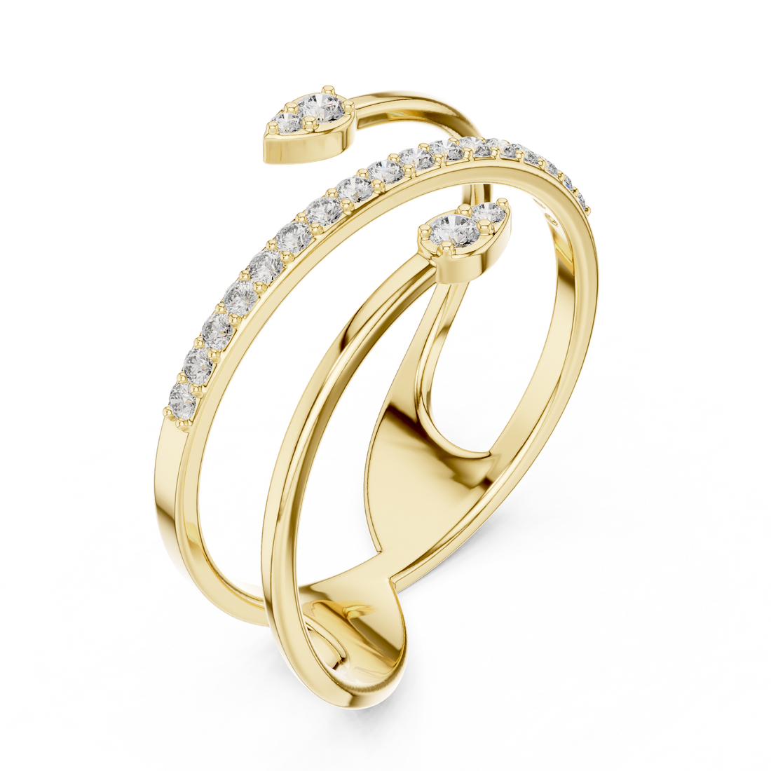 Cuff bracelet with textured gold finish.