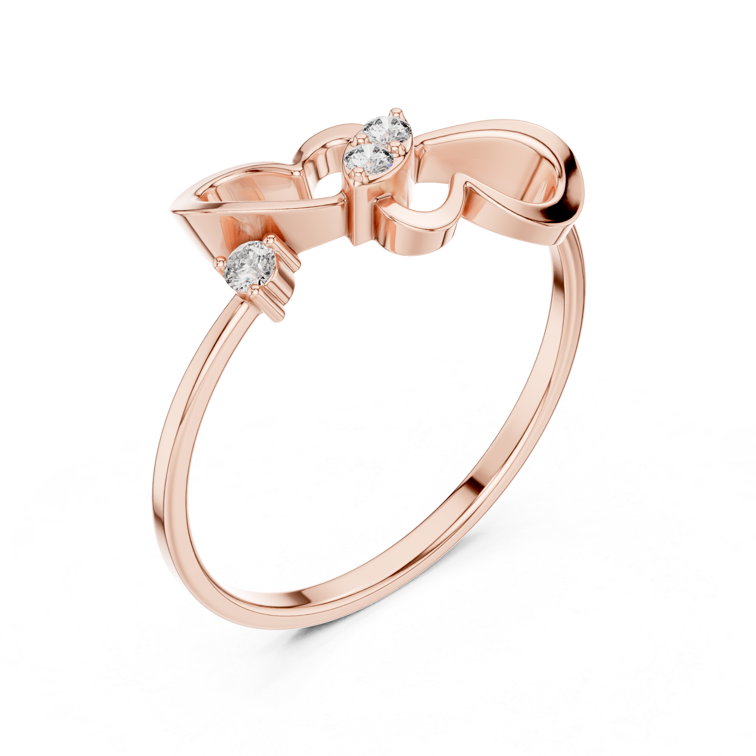 Smooth diamond ring with refined polish.