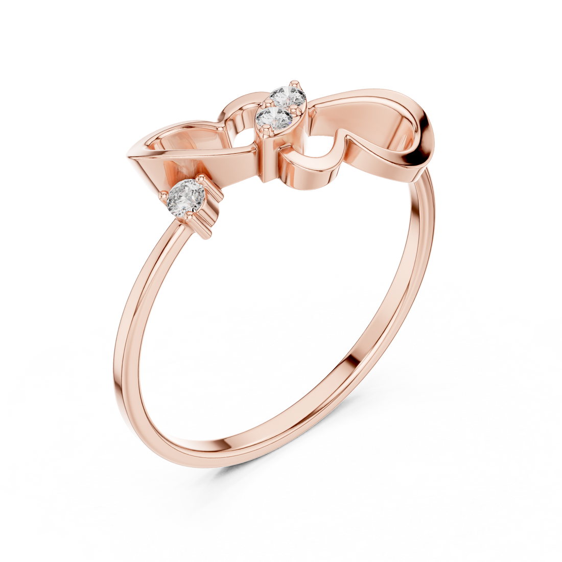 Smooth diamond ring with refined polish.