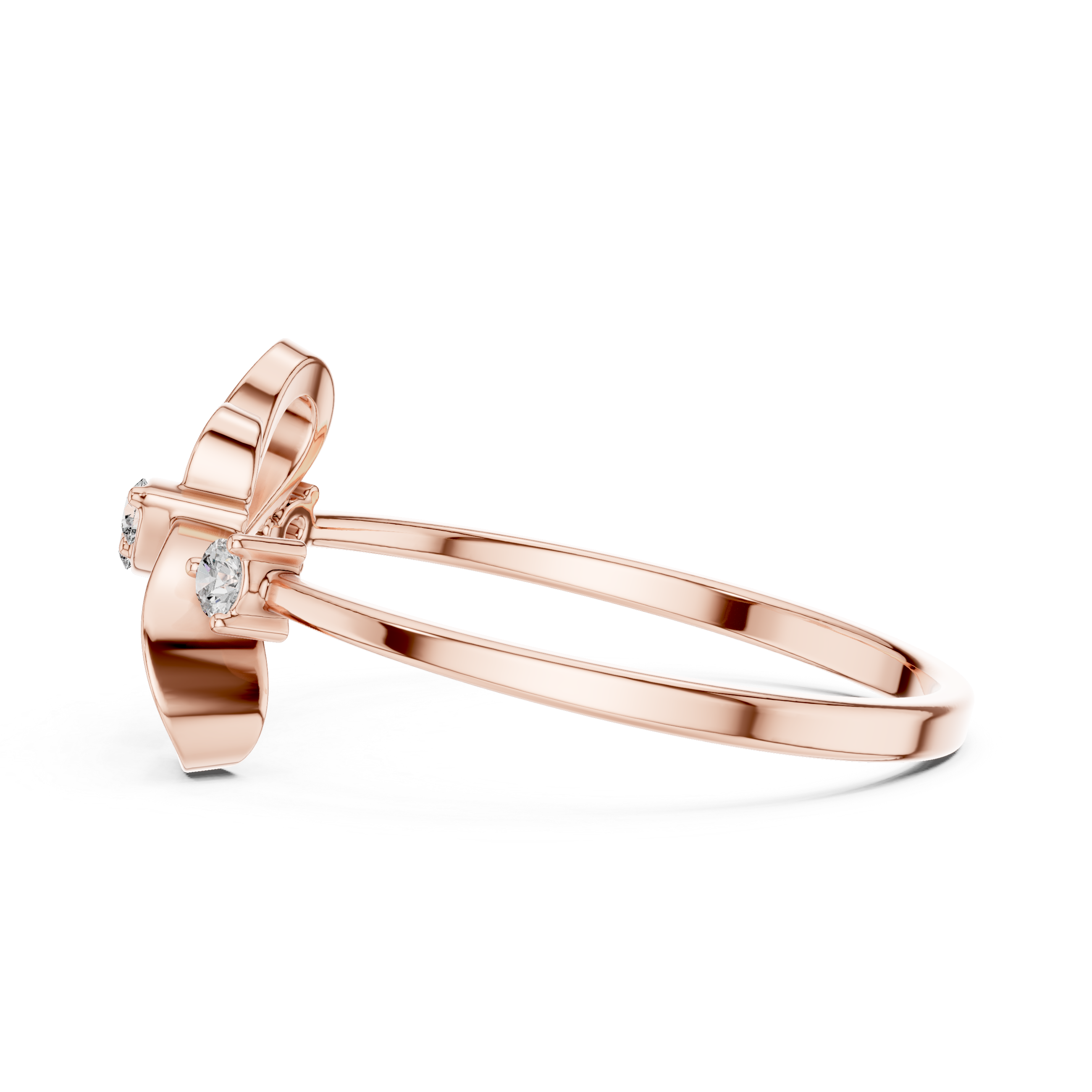 Decorative gold bangle with floral pattern.