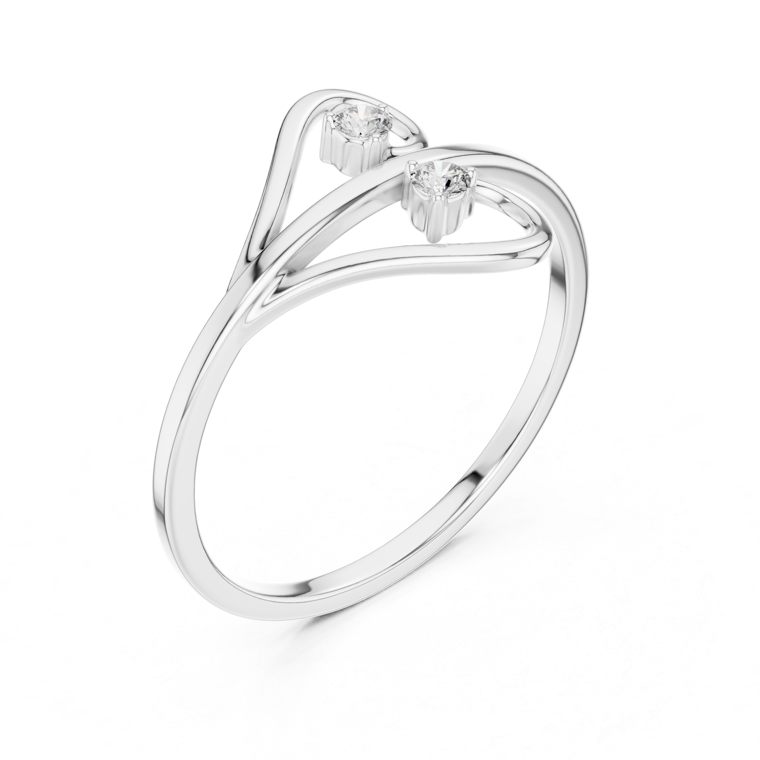 Rose gold solitaire ring with sleek modern finish.