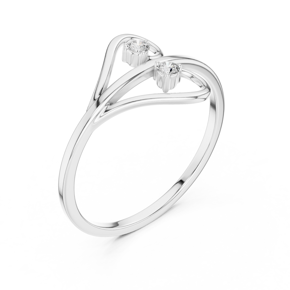 Rose gold solitaire ring with sleek modern finish.