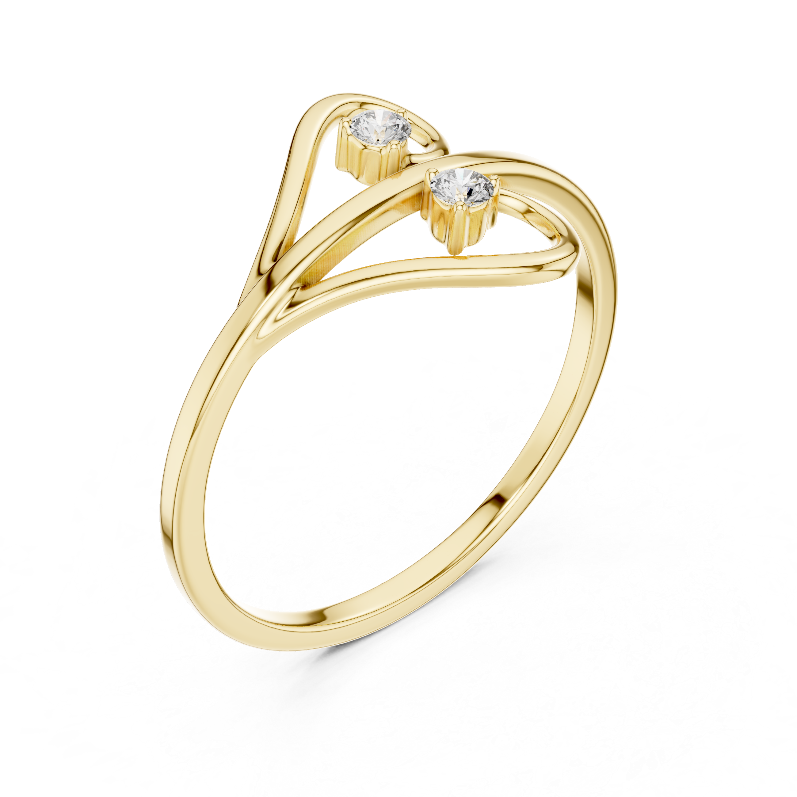 Double row diamond band with elegant shine.