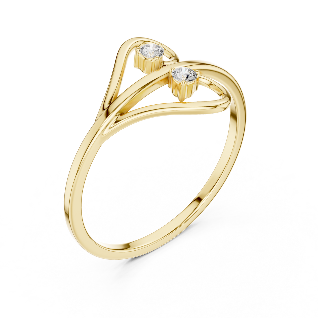 Double row diamond band with elegant shine.
