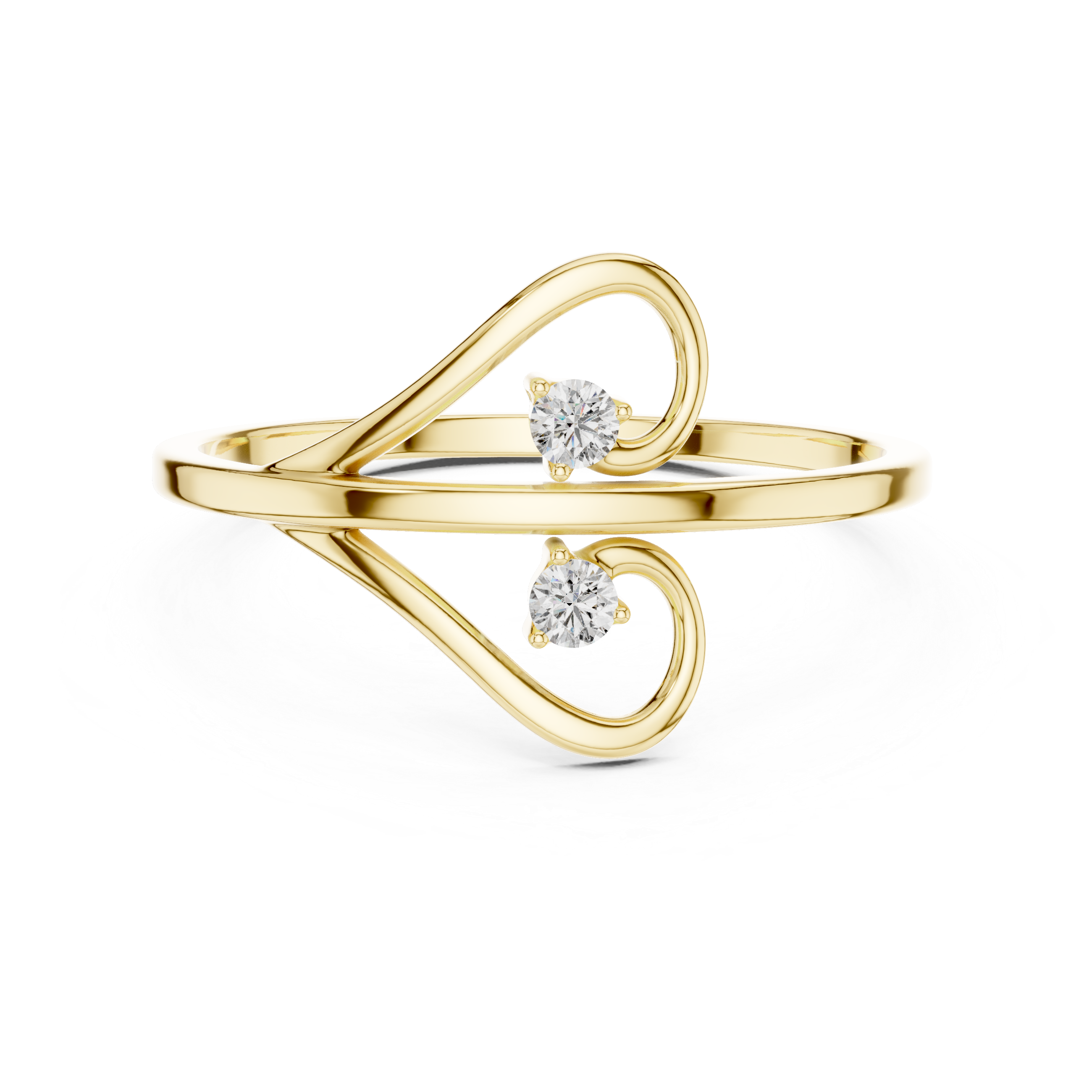 Floral-inspired diamond ring with petal detail.