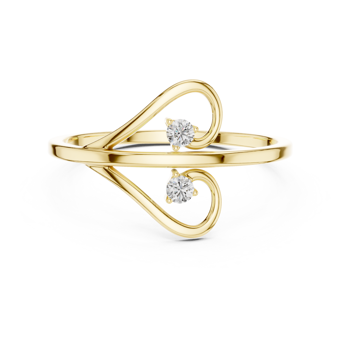Floral-inspired diamond ring with petal detail.