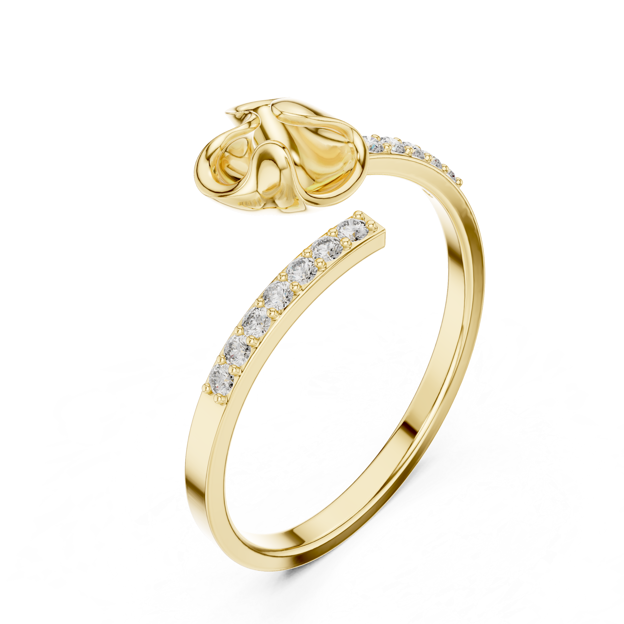 Floral nose pin with decorative detail.