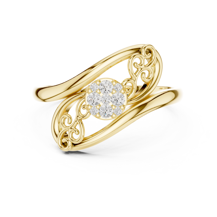 Large gemstone cocktail ring with bold center.