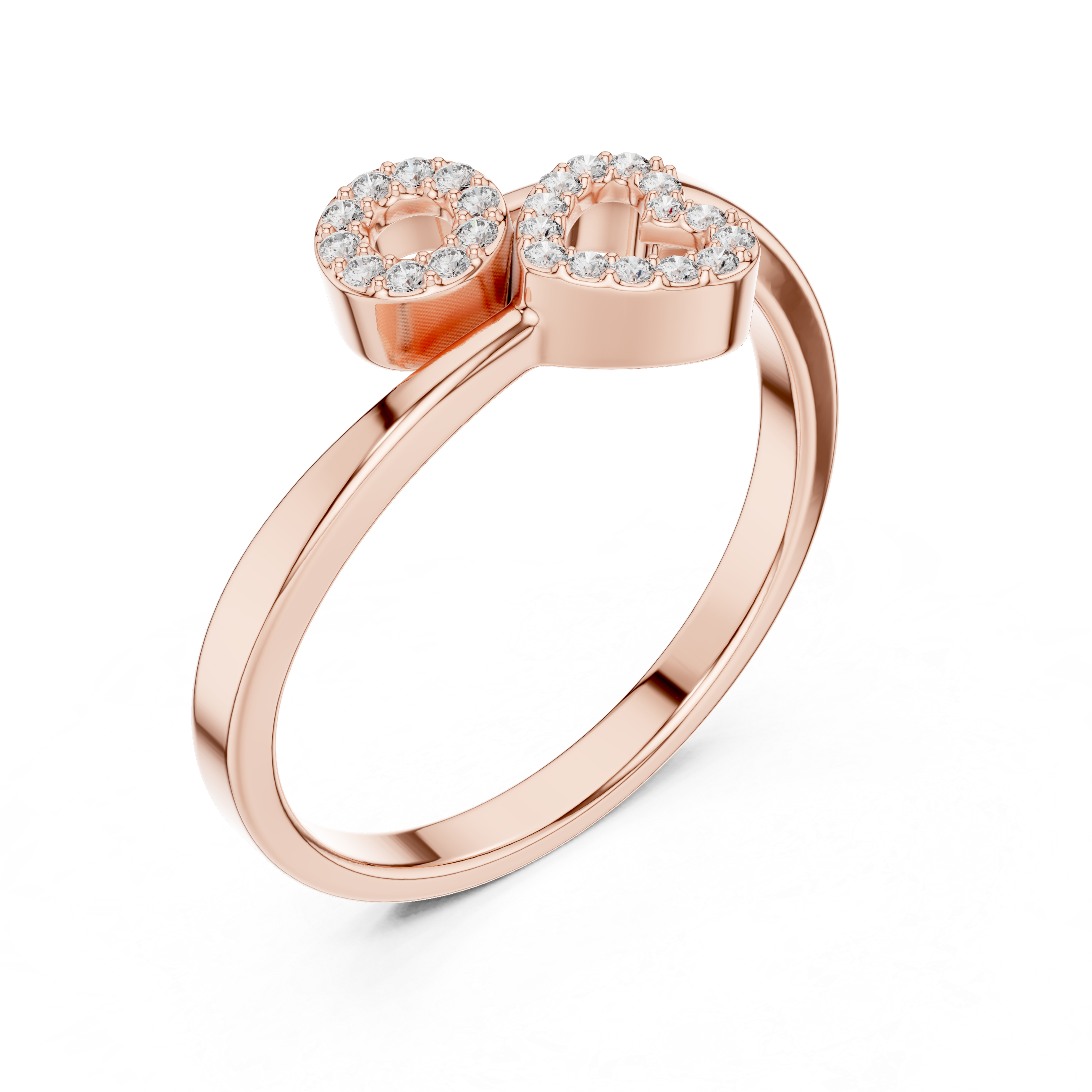 Sculptural ring with artistic design.