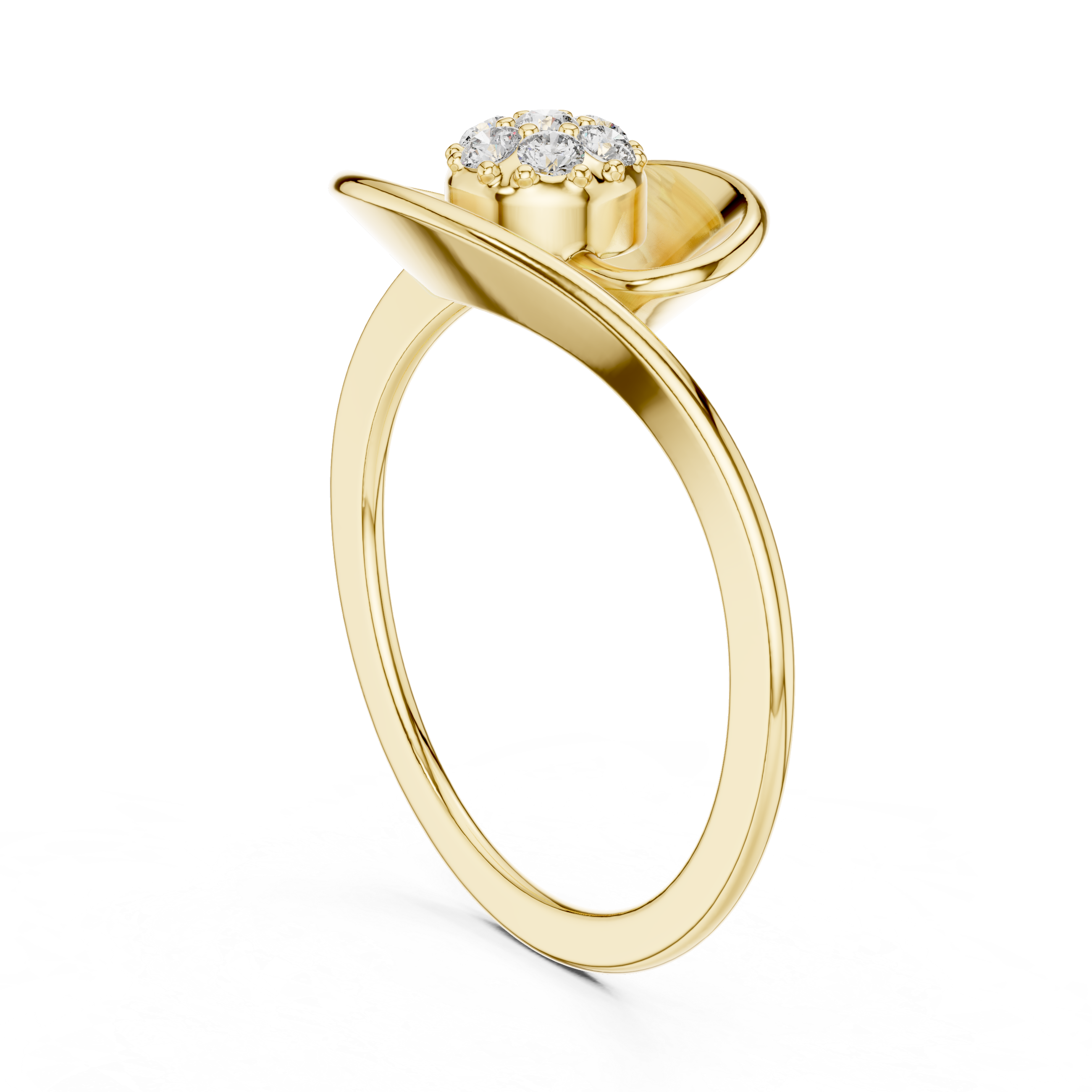 Glossy gold bangle with sleek polish.