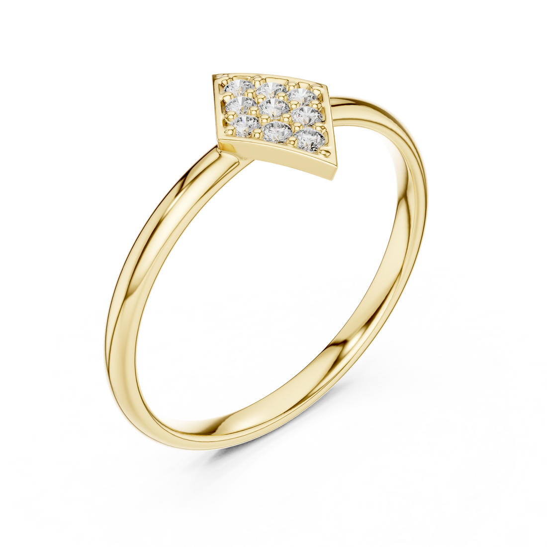 Solitaire engagement ring with elegant prong setting.