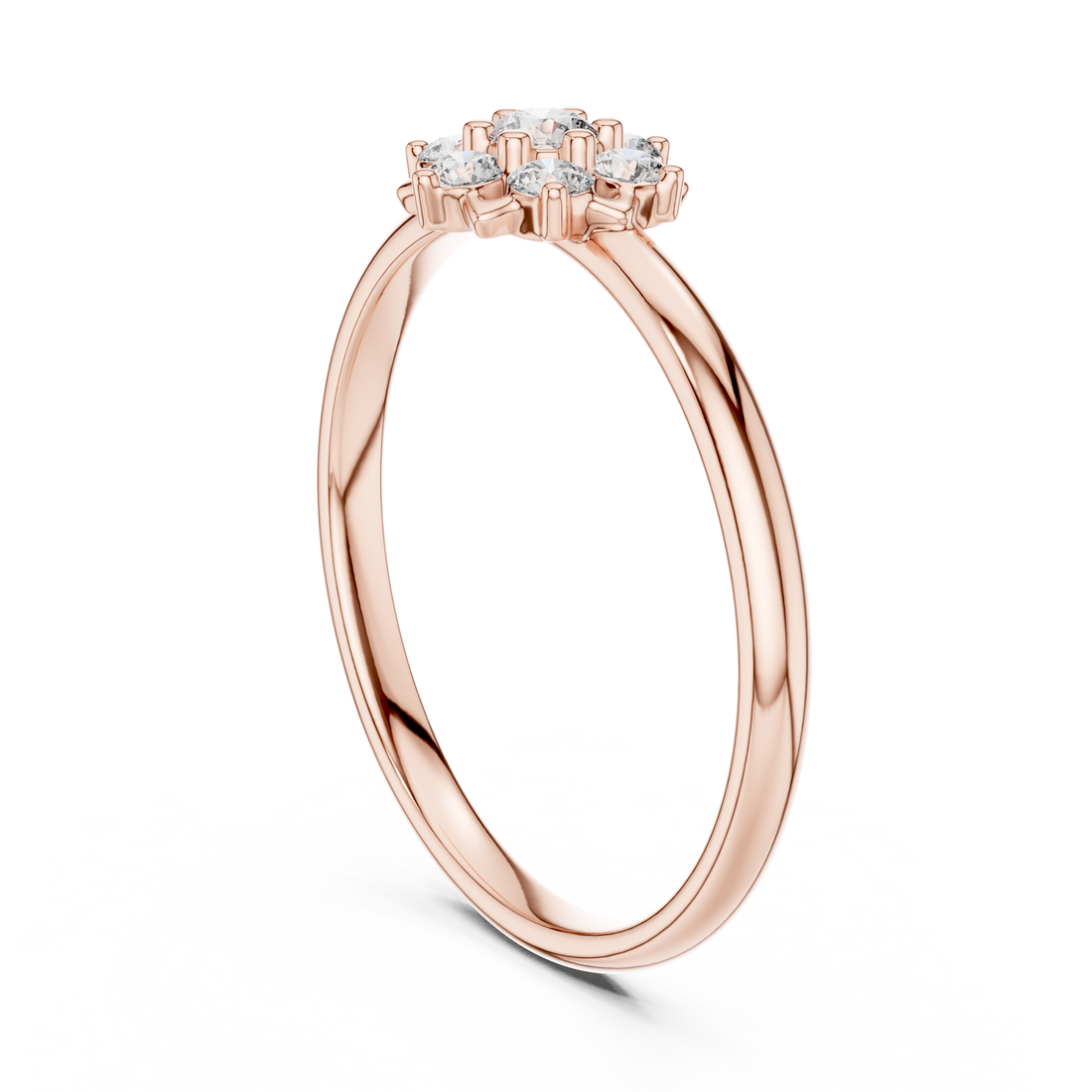 Diamond gemstone ring with sleek finish.
