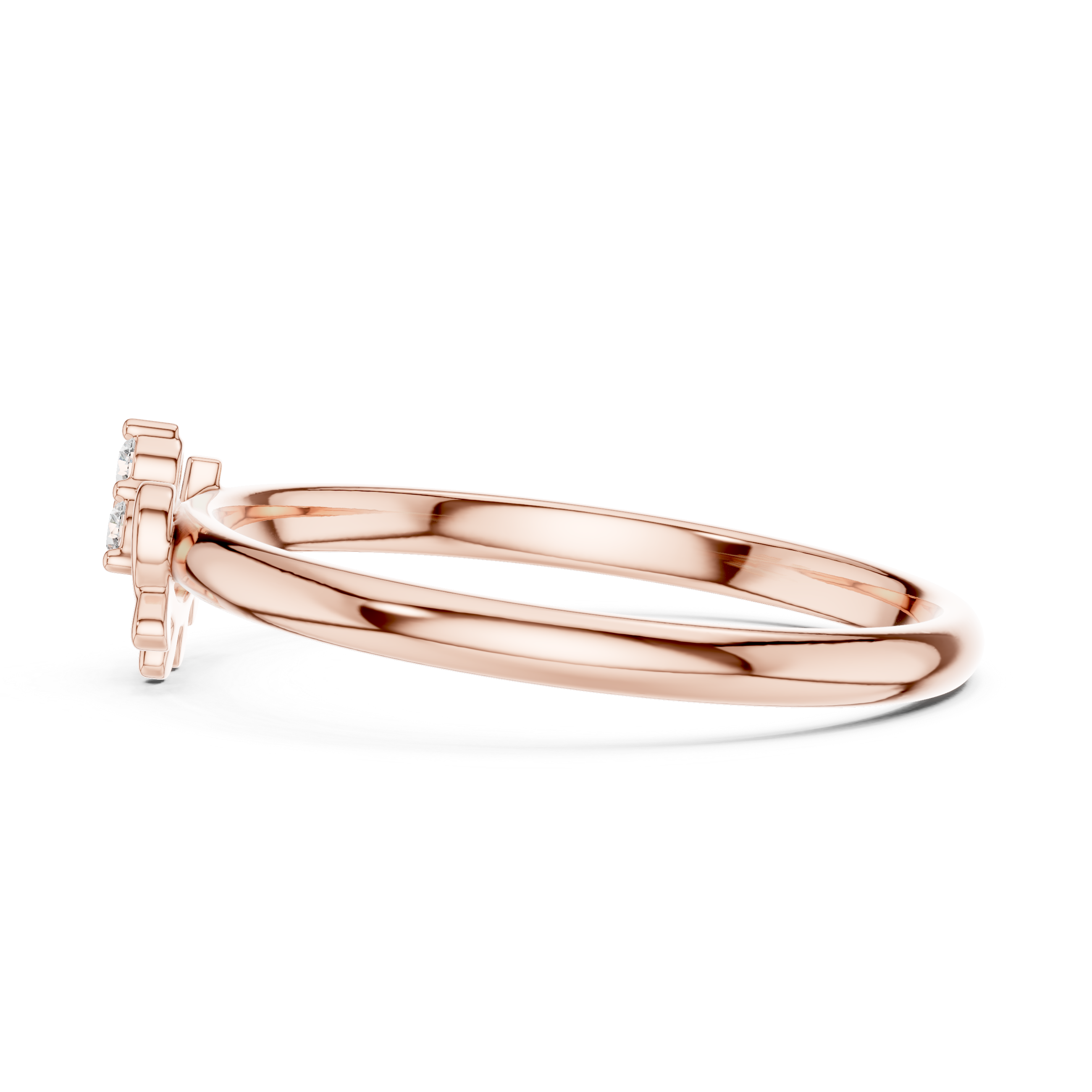 Floral pattern ring with carved detail.