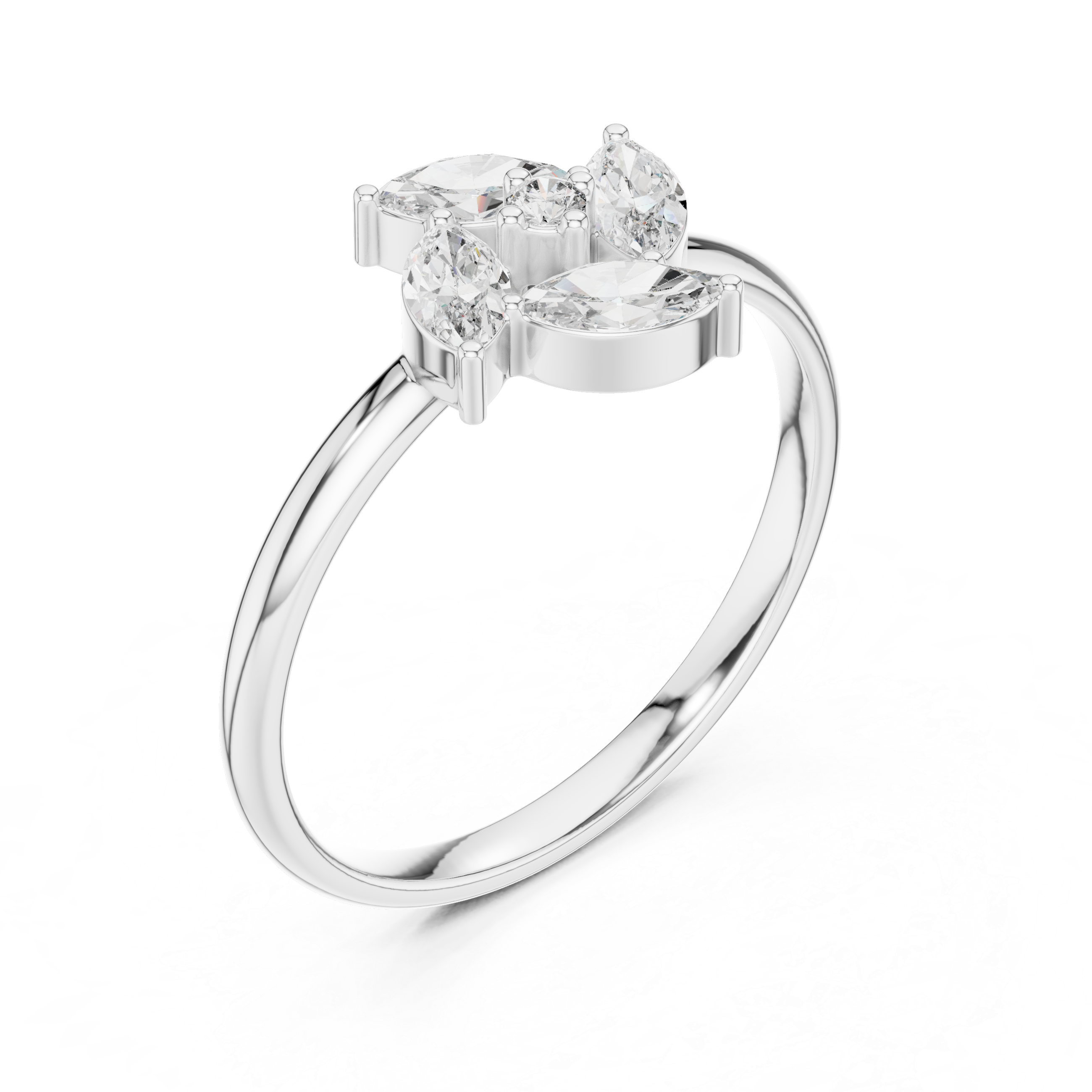 Thin engagement ring with elegant shine.