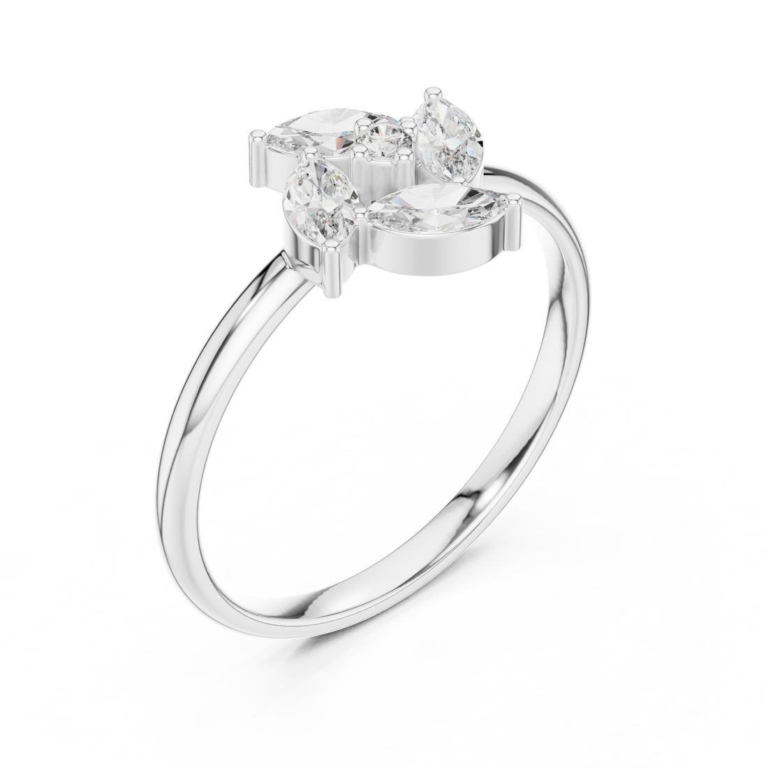 Thin engagement ring with elegant shine.