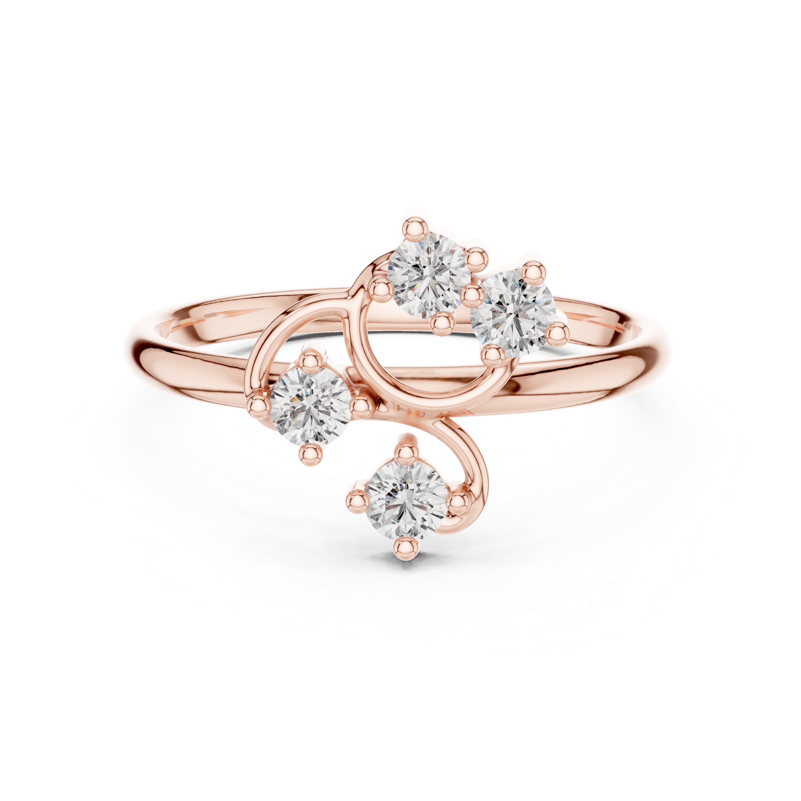Smooth diamond ring with refined polish.