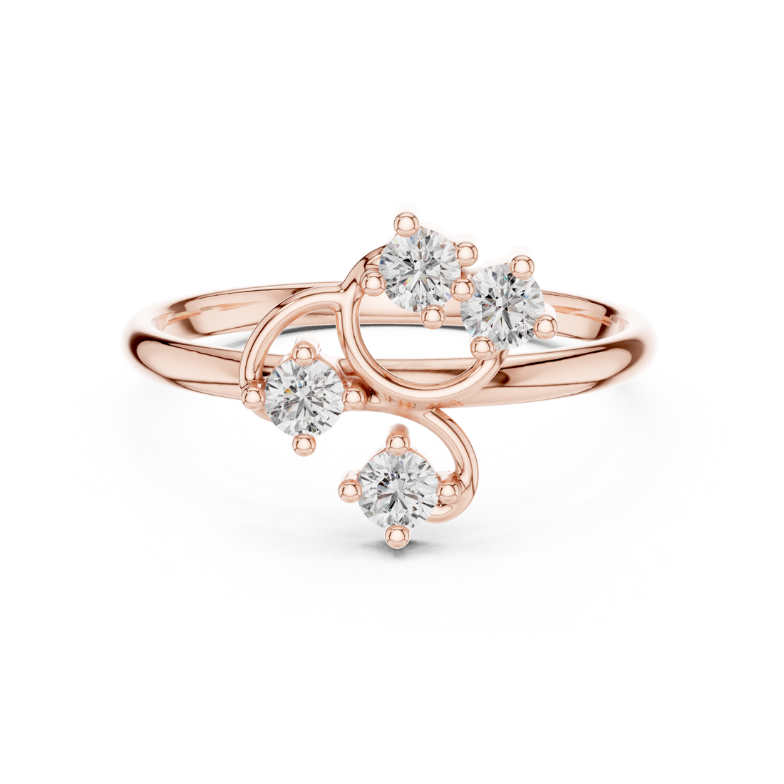 Smooth diamond ring with refined polish.