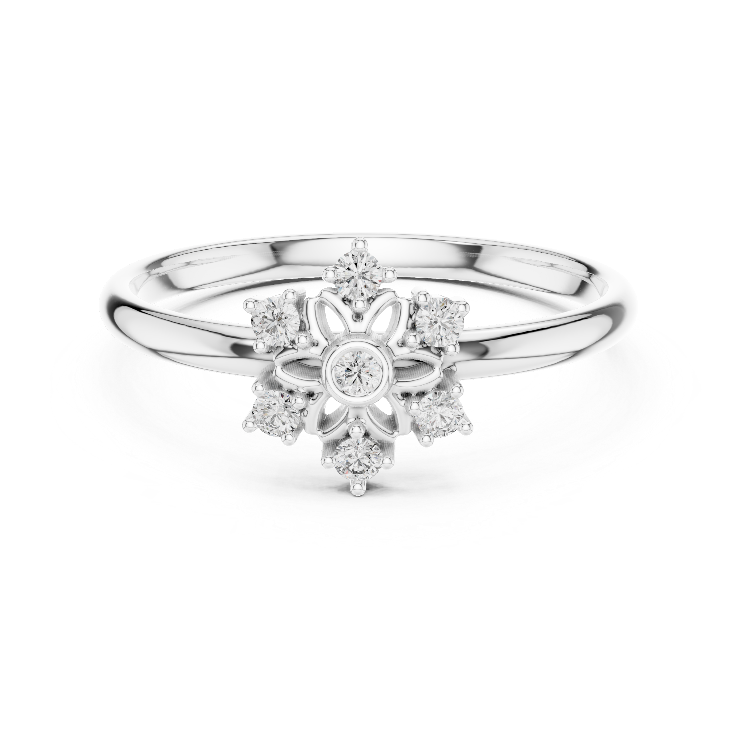 Double row diamond band with brilliant shine.