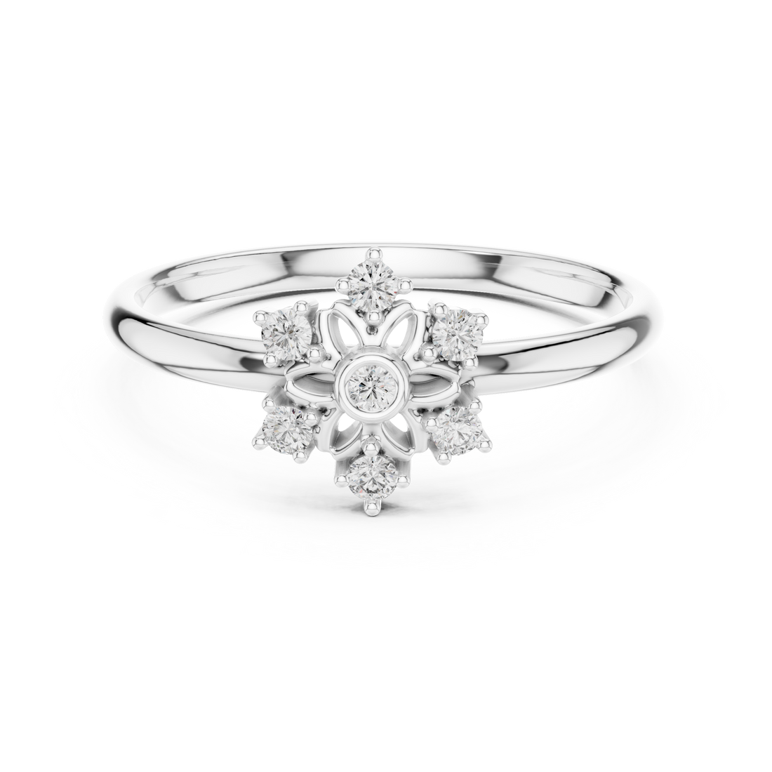 Double row diamond band with brilliant shine.
