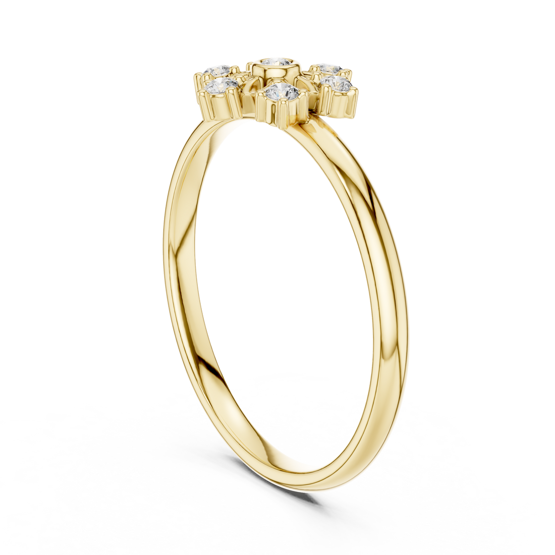 Minimal plain gold ring with sleek edges.