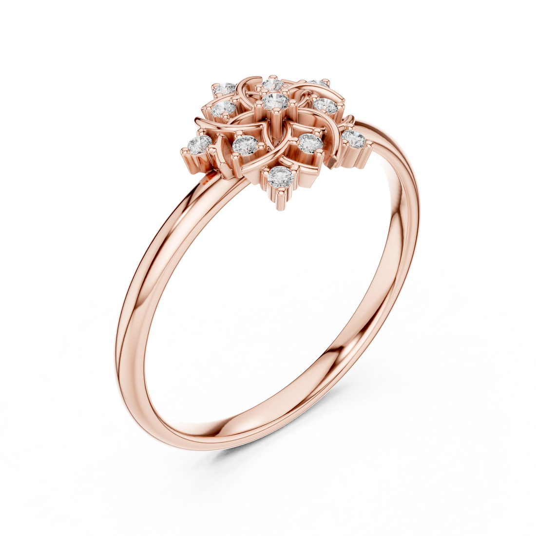 Gold engraved toe ring with floral pattern.