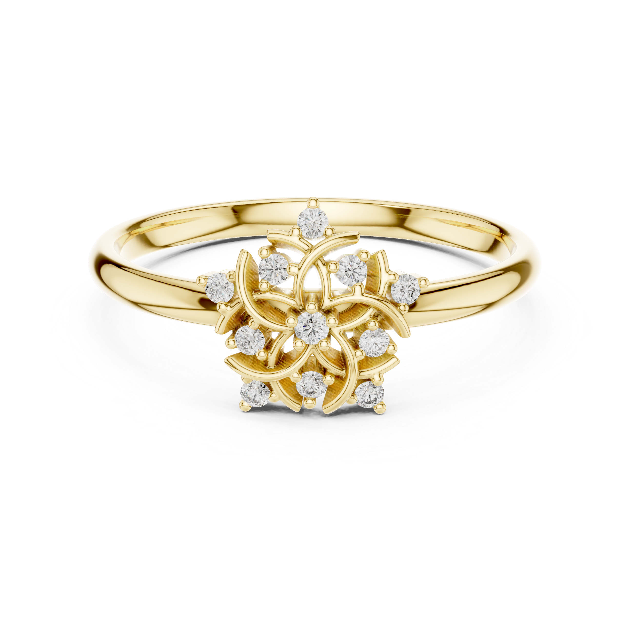 Men's gold band ring with polished shine.