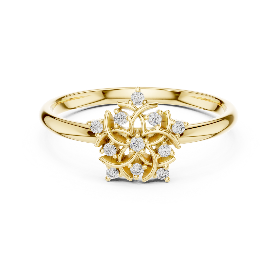 Men's gold band ring with polished shine.