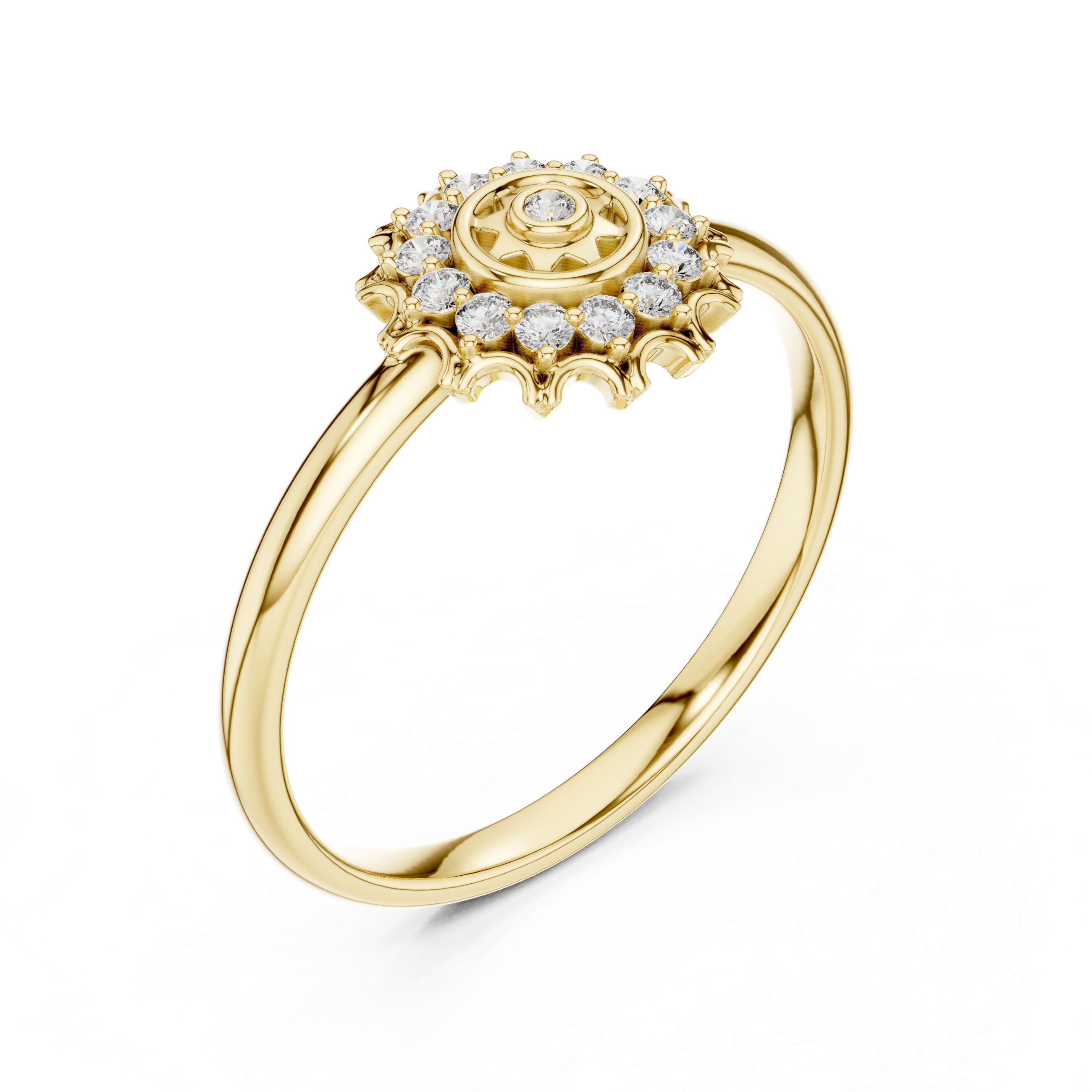 Large cocktail ring with bold gemstone center.