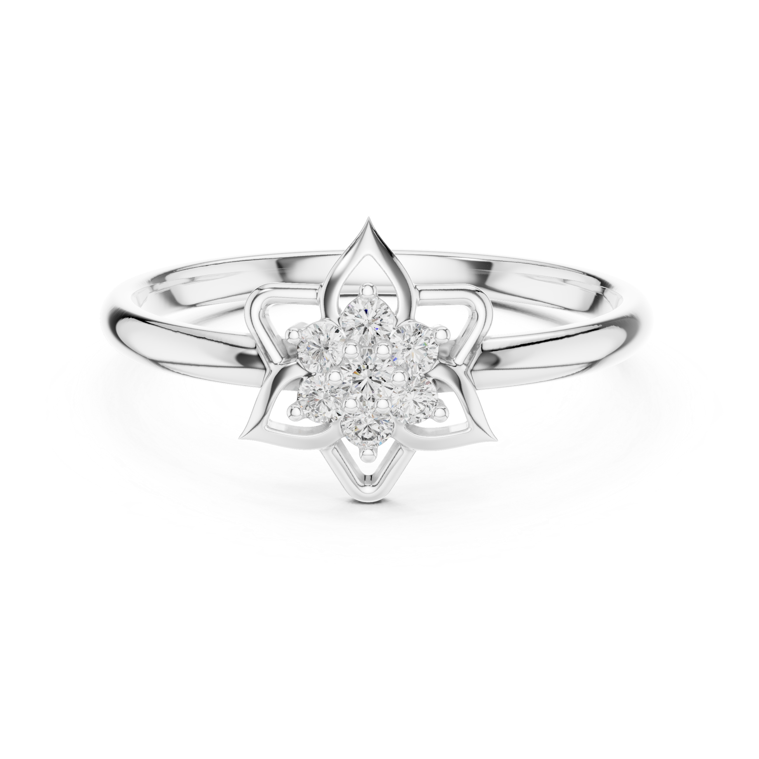 Solitaire engagement ring with elegant prong design.