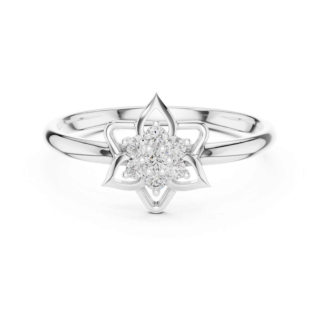 Solitaire engagement ring with elegant prong design.
