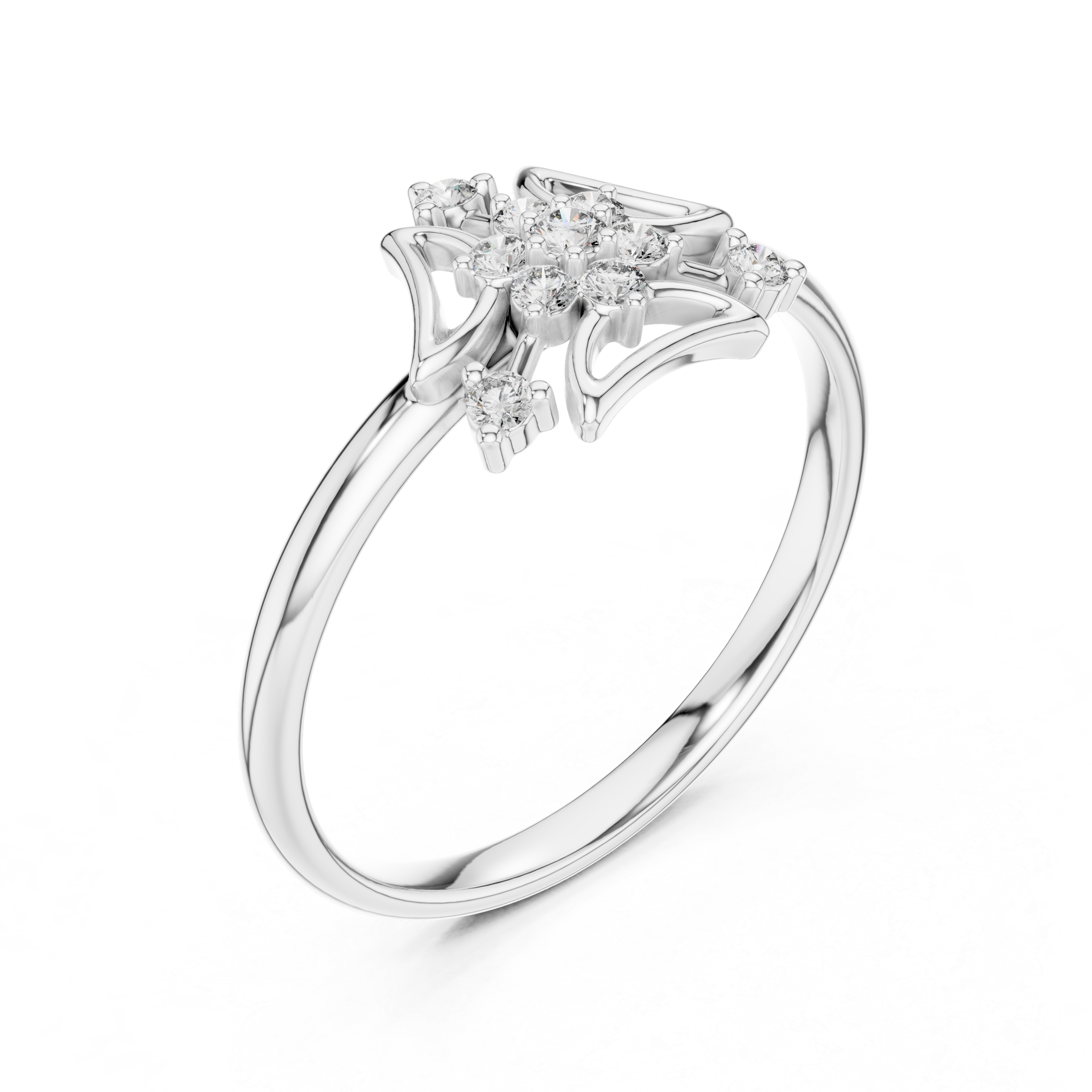 Diamond pendant necklace with sparkling centerpiece.