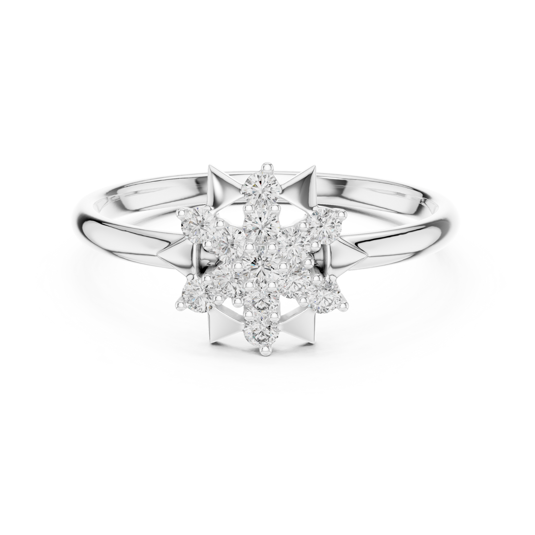 Diamond hoop earrings with brilliant shine.