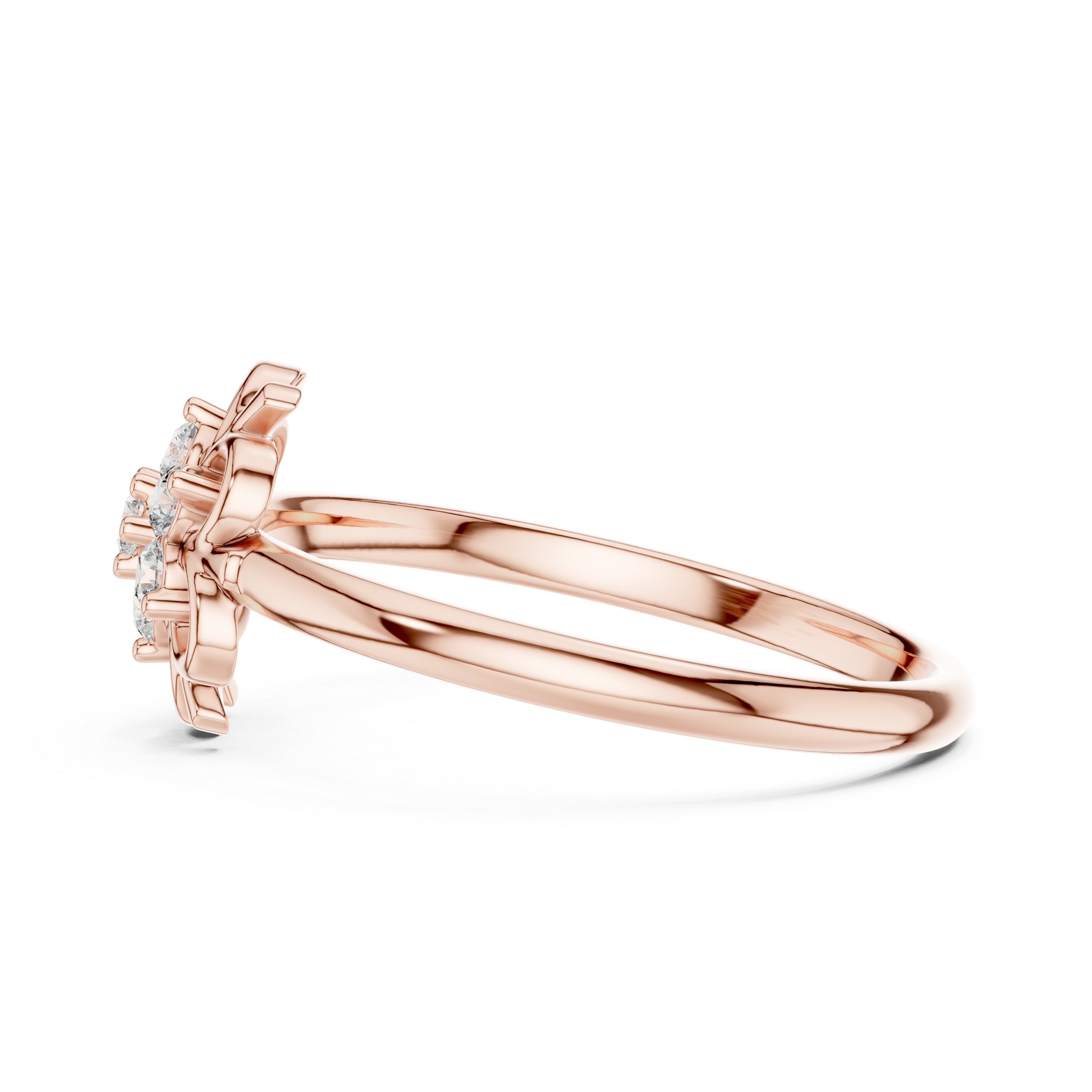 Minimalist gold band ring featuring a delicate lab-grown diamond center stone in a sleek contemporary setting.