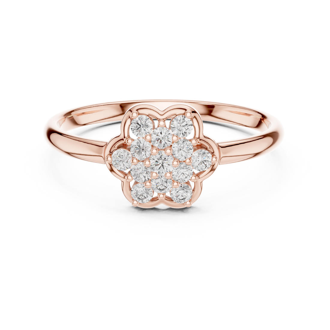 Classic circle diamond pendant necklace designed with lab-grown diamonds set in polished yellow gold.