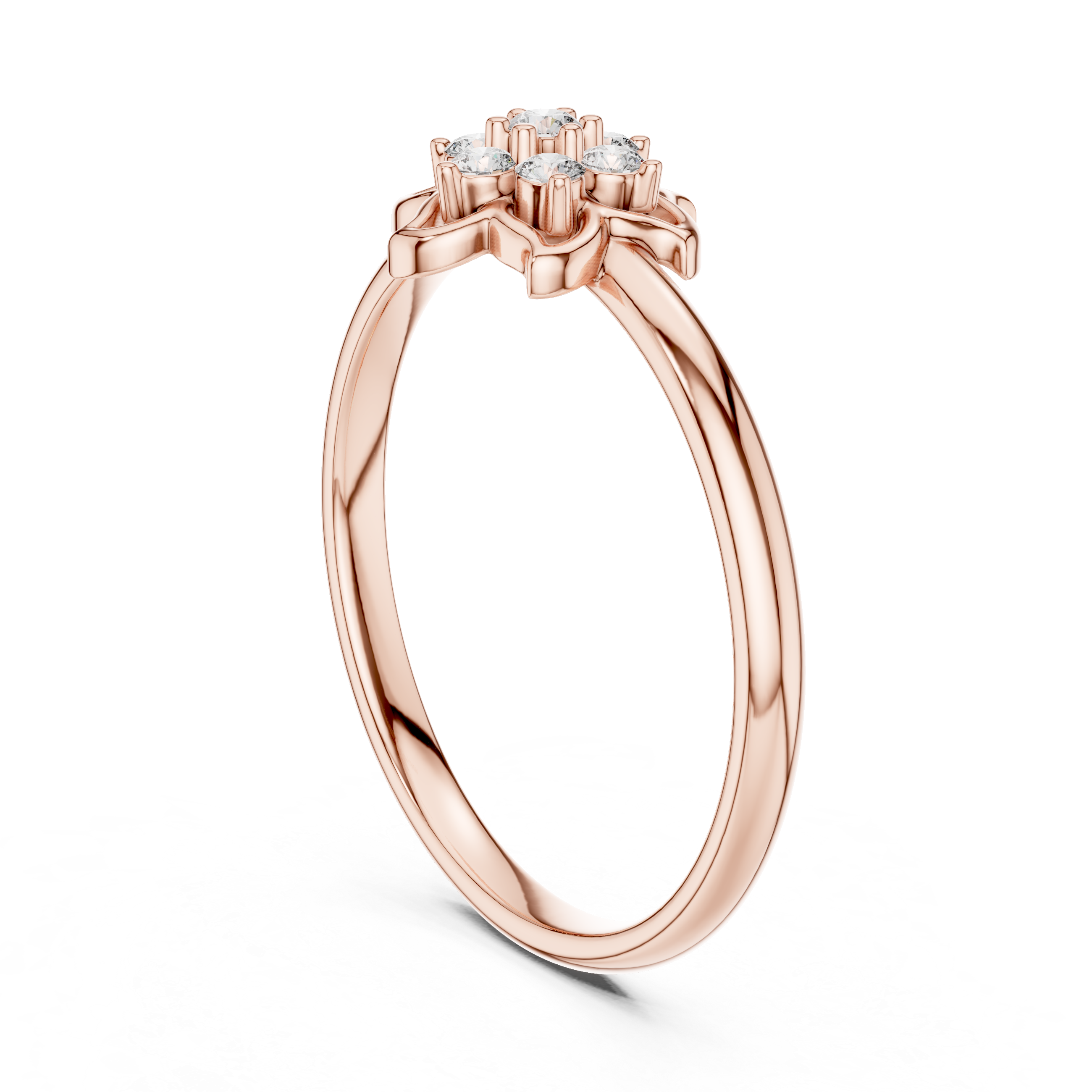 Classic CZ diamond hoop earrings designed in rose gold finish for stylish modern fashion.